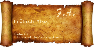 Frölich Alex névjegykártya